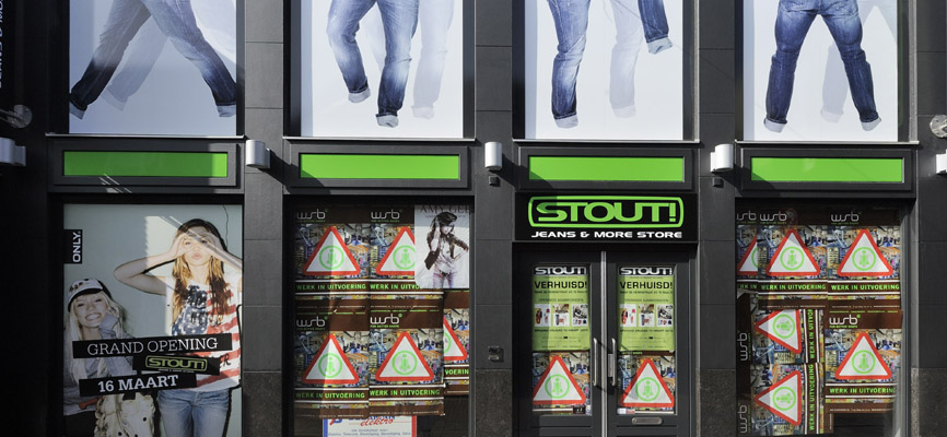 Stout Jeans, Entwurf und Ausfuhrung: WSB Ladenbau Mode - 